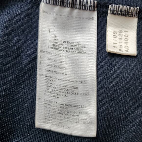 Adidas Shirt Mens Size XL Short Sleeve Embroidered Three Stripe Navy Blue Flaw - Picture 9 of 9